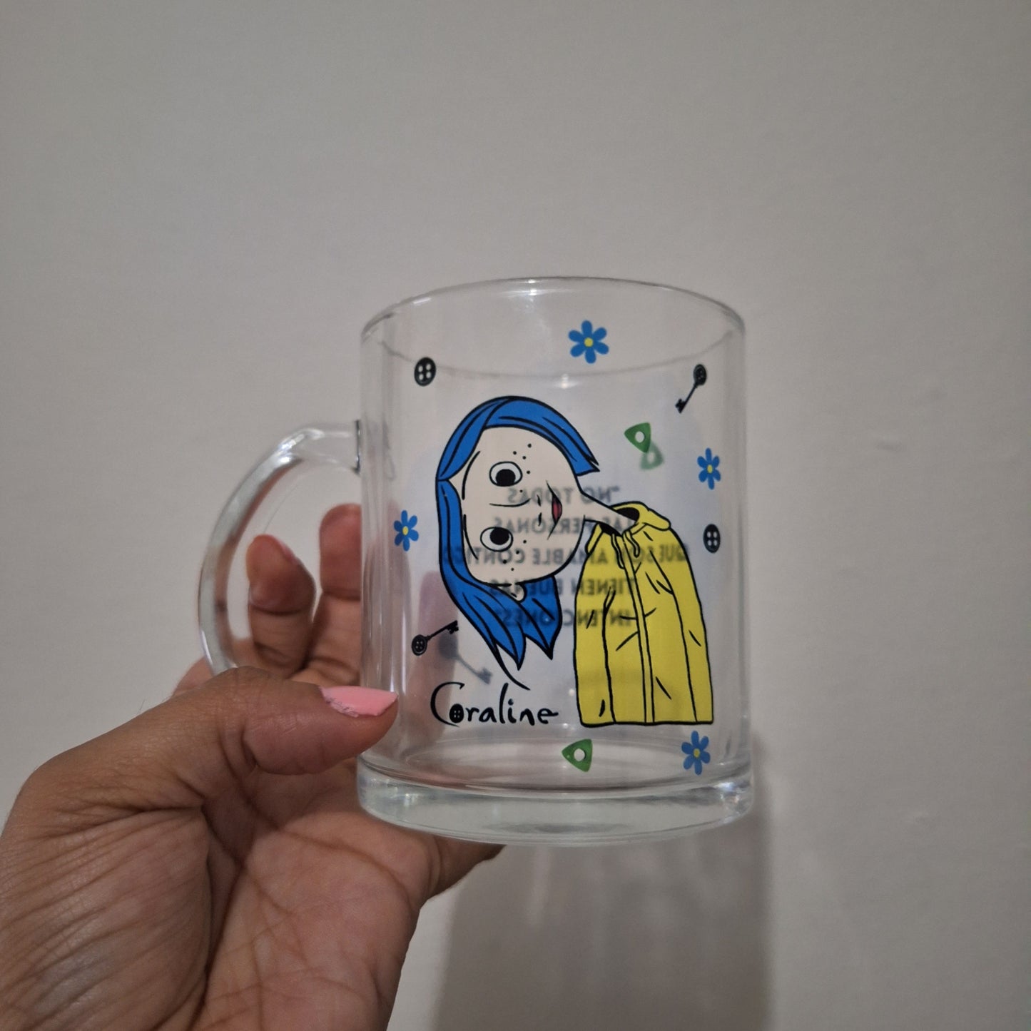 Frases Coraline Glass Mug