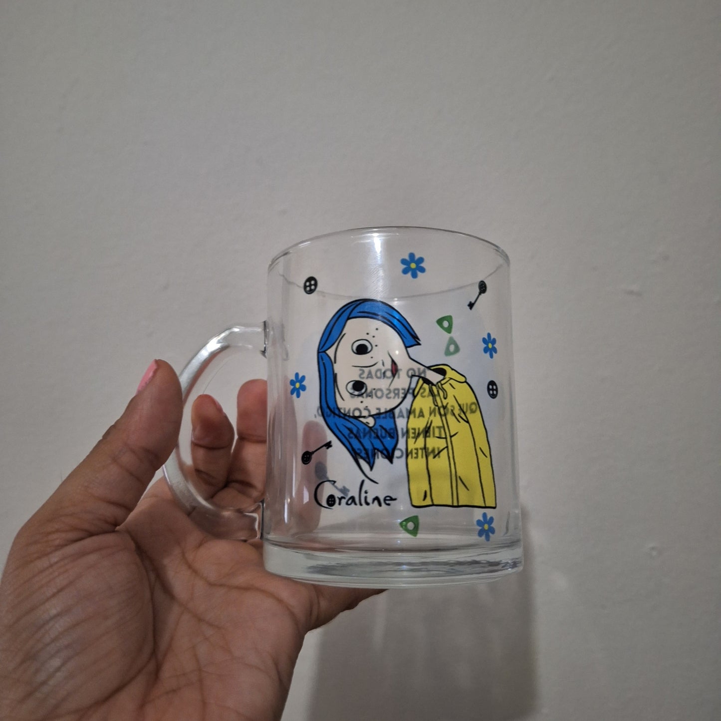 Frases Coraline Glass Mug