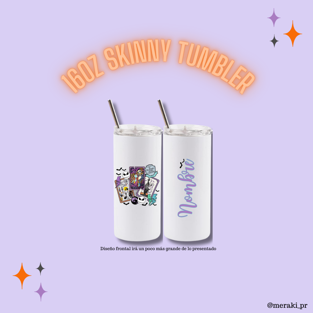 Jack n Sally 16oz Skinny Tumbler