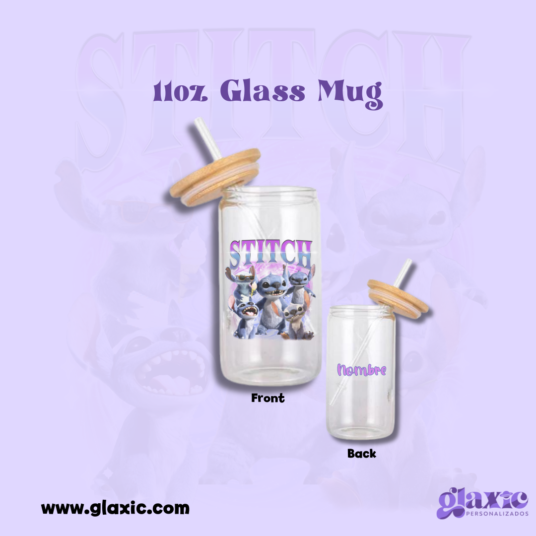 12oz Stitch Glass Cup