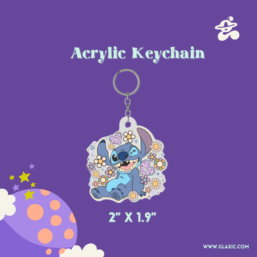 Floral Stitch Keychain