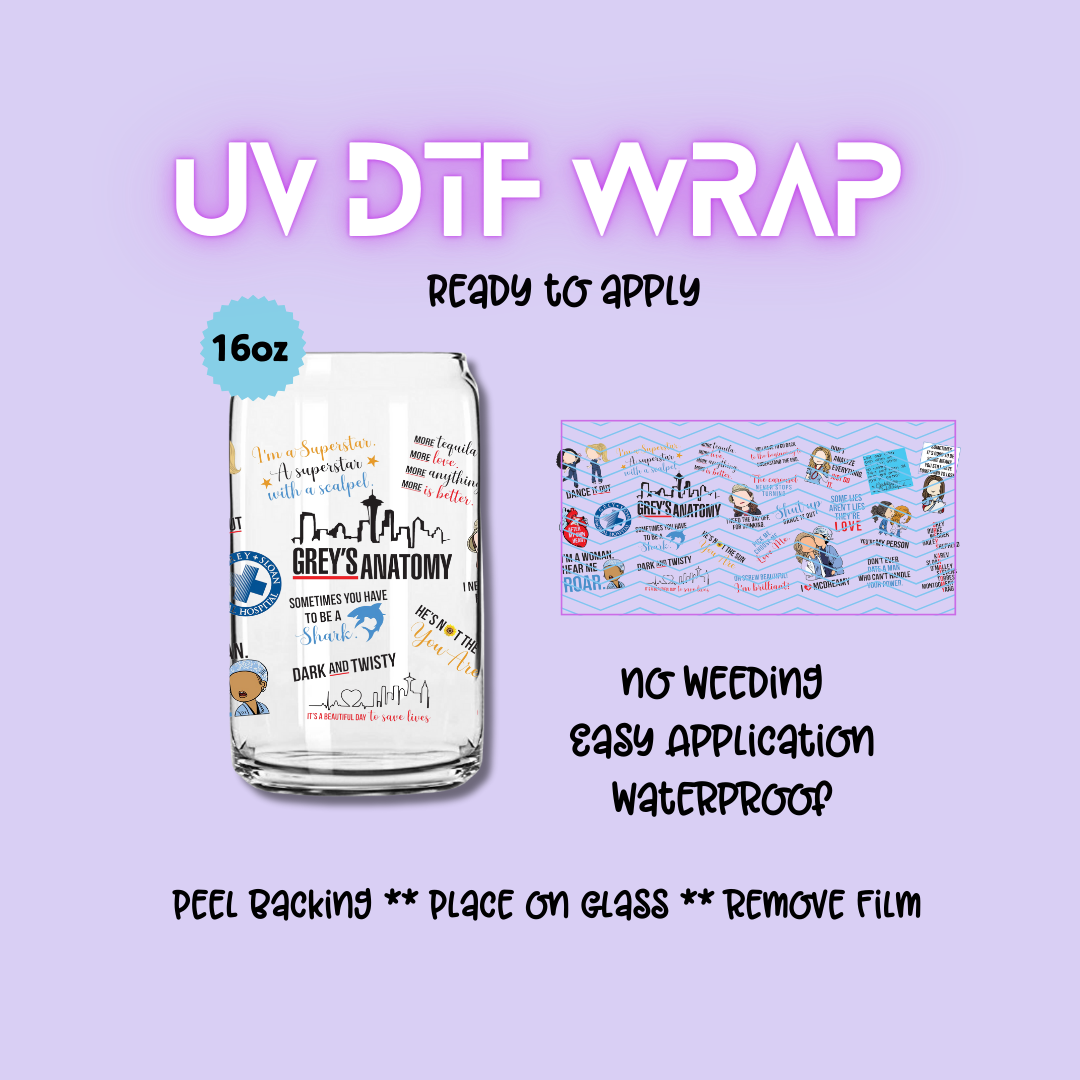GREY'S Anatomy UV DTF WRAP