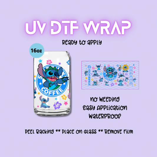 Stitch Starbust Coffee UV DTF WRAP